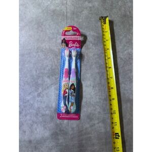 Barbie Brush Buddies Soft Manual Toothbrush 2-Pack Pink Purple Kids New